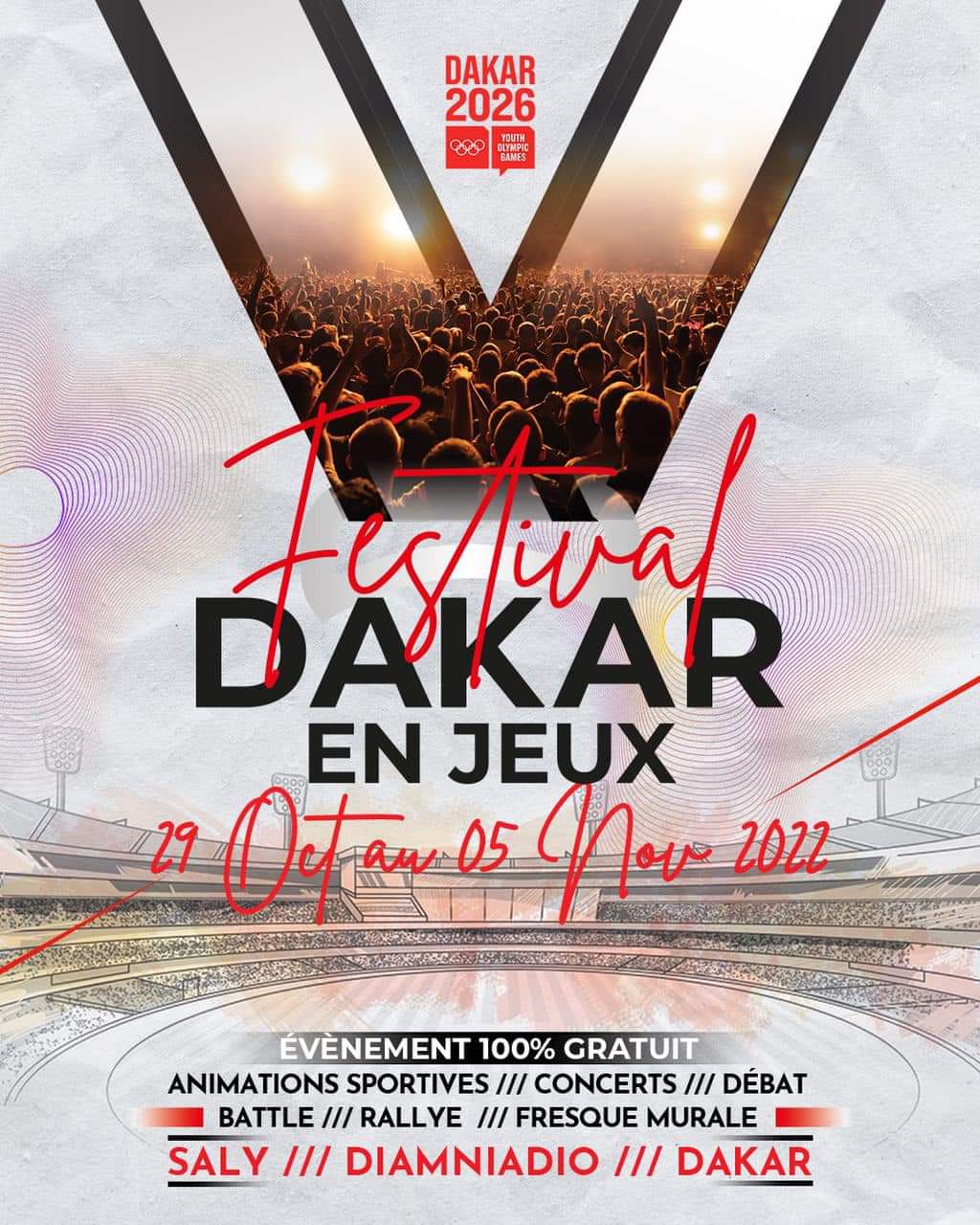 DAKAR EN JEUX DU 29 OCTOBRE AU O5 NOVEMBRE A DAKAR ET DIAMNIADIO